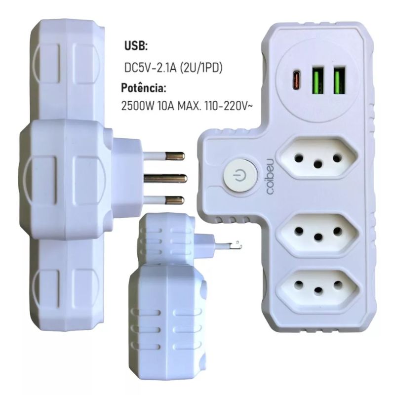 Extensão Tomada com Usb-a